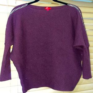 NWOT XL Jennifer Lopez dark burgundy sweater